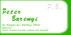 peter barenyi business card