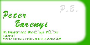 peter barenyi business card